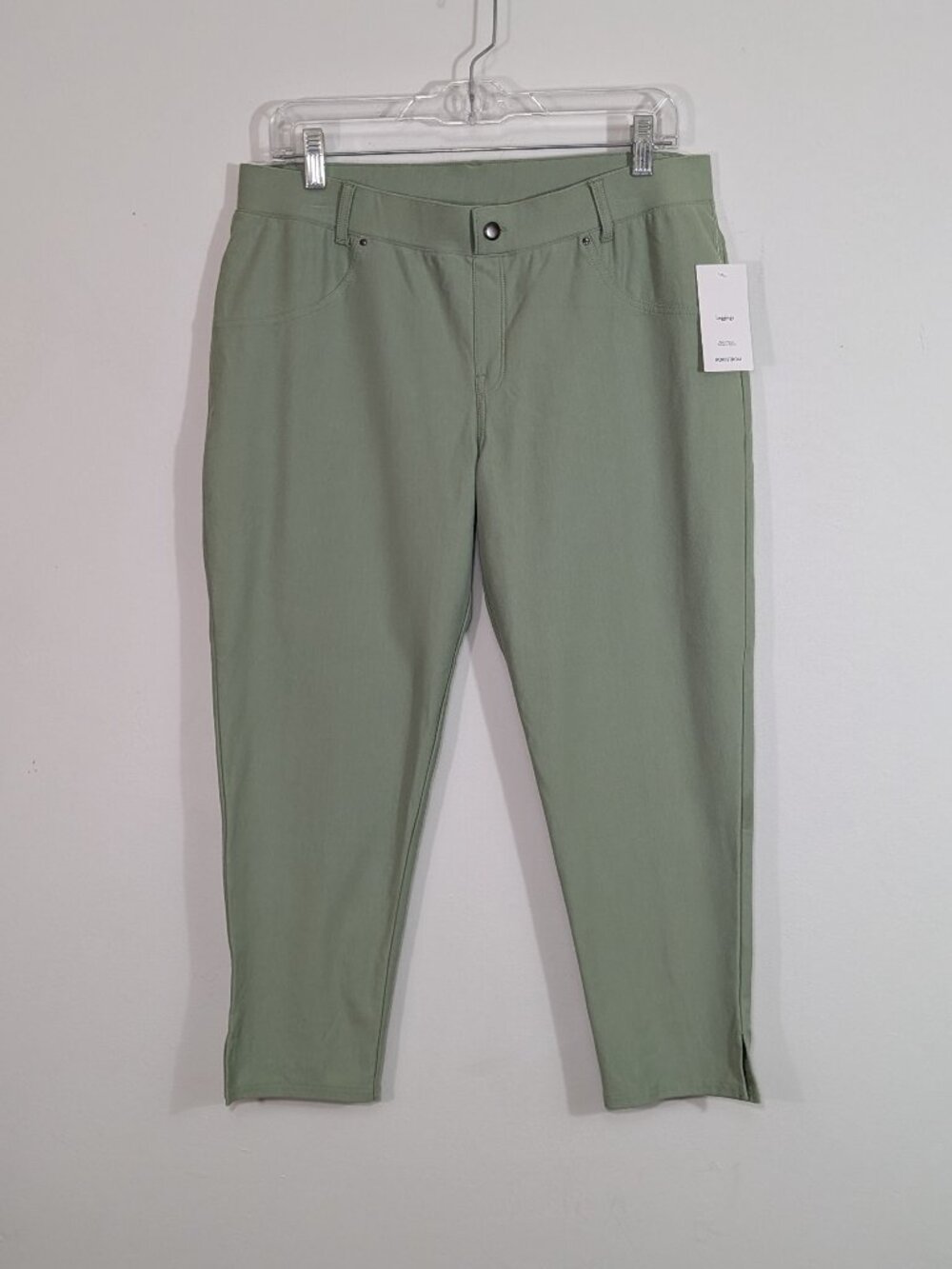 NWT Nordstrom Green Basil Casual Pants Crop Capris Women's Size Large L